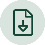 Icon of a document with an arrow in the middle of it pointing down