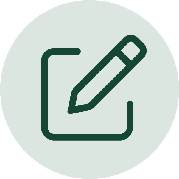 Icon of a pen and a square