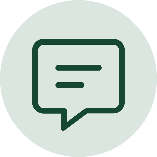 Icon of a message bubble