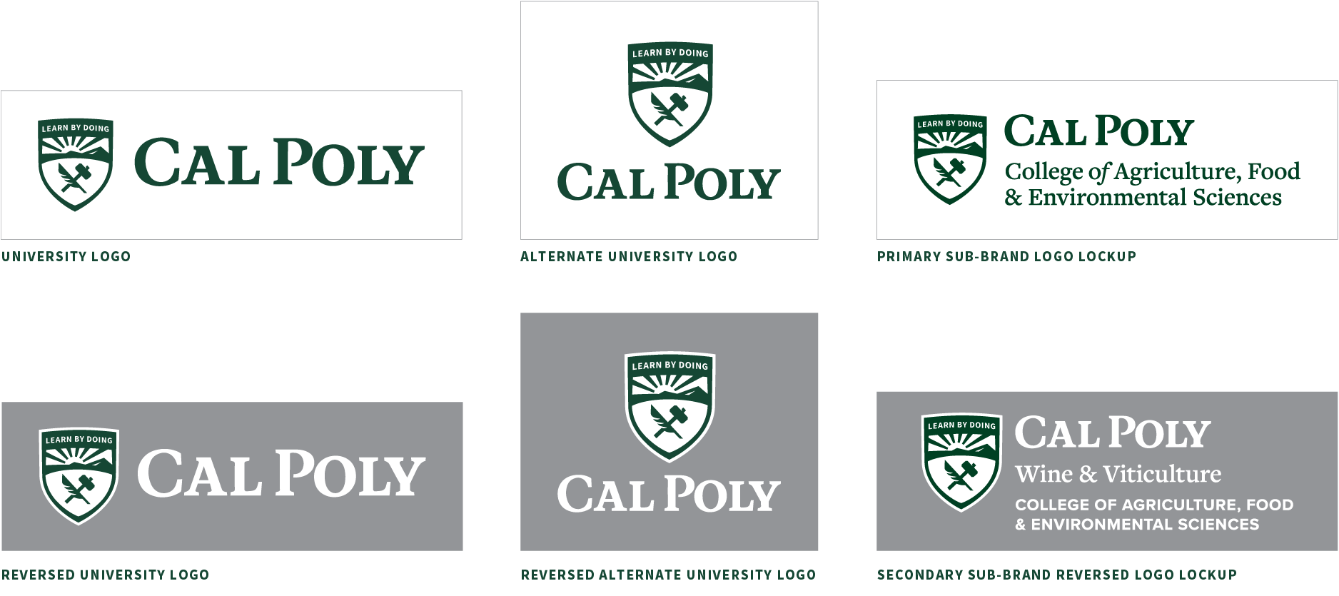 Examples of all of the different types of logos that can be used on printed goods and merchandise. 
