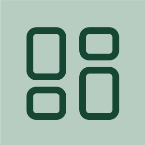 line drawing icon of a grid display