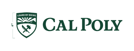 Cal Poly logo showing its minimum size of .4"