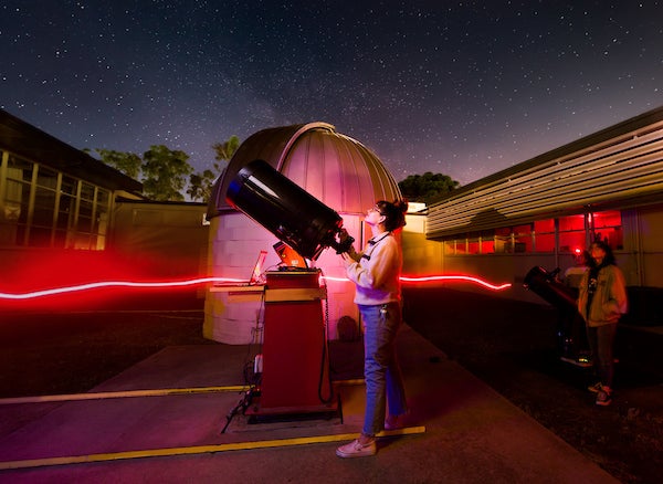 Student in observatory