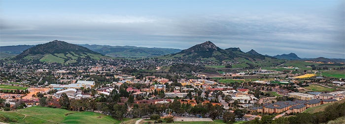 A view of Cal Poly campus looking west from the site of the Cal Poly P