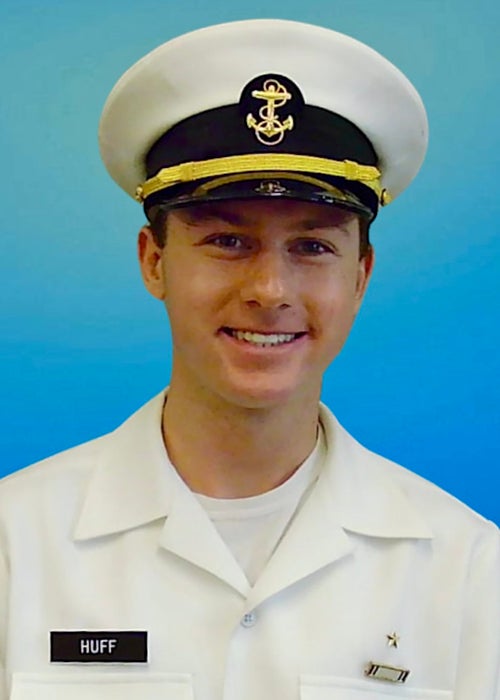 Vincent Huff in his dress white uniform and cap