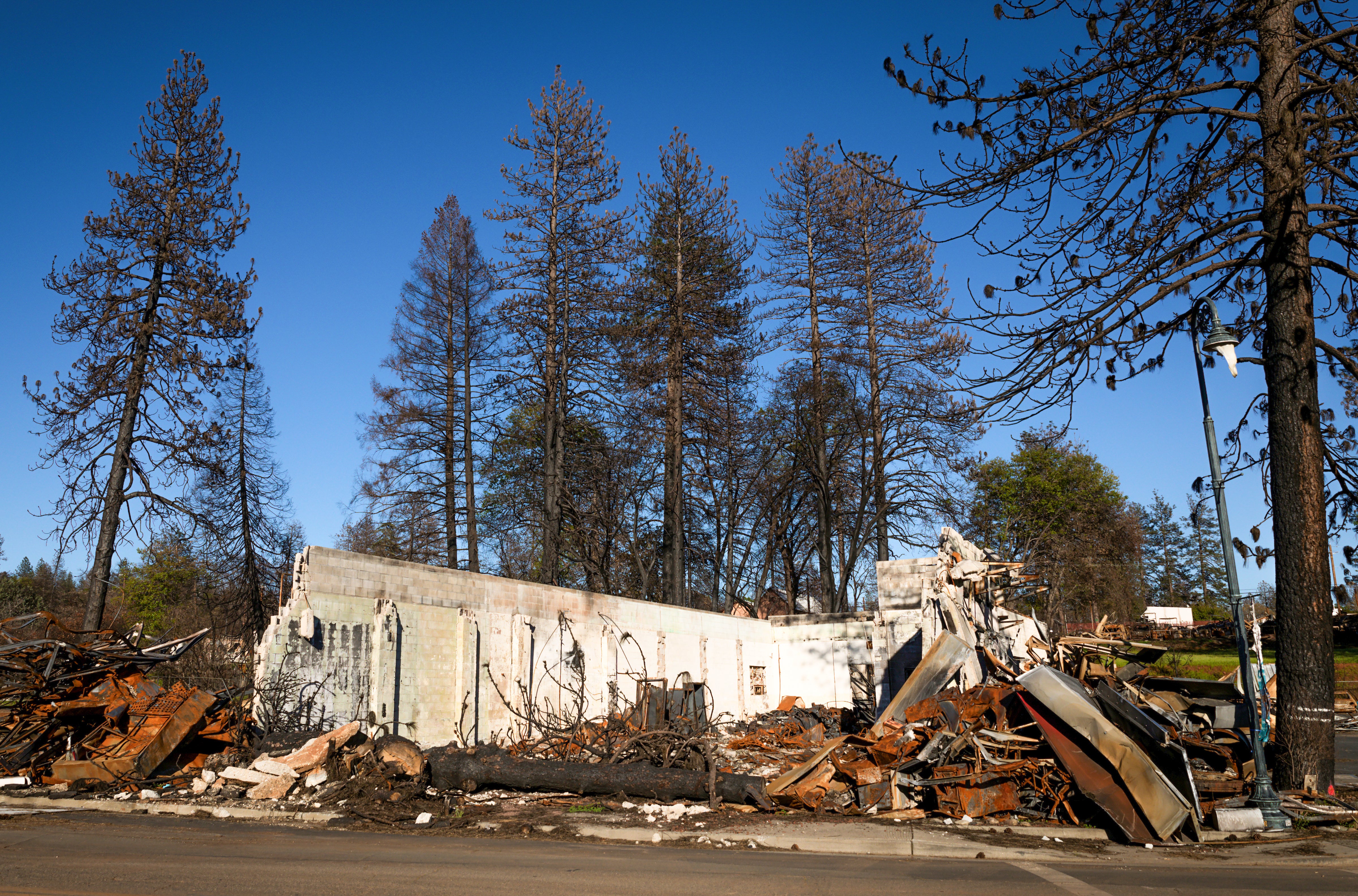 Destruction in the aftermath of the 2019 fire in Paradise, California