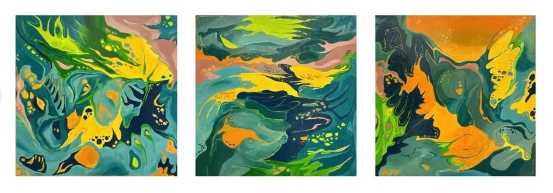 A trio of colorful artworks from Owen Isachsen
