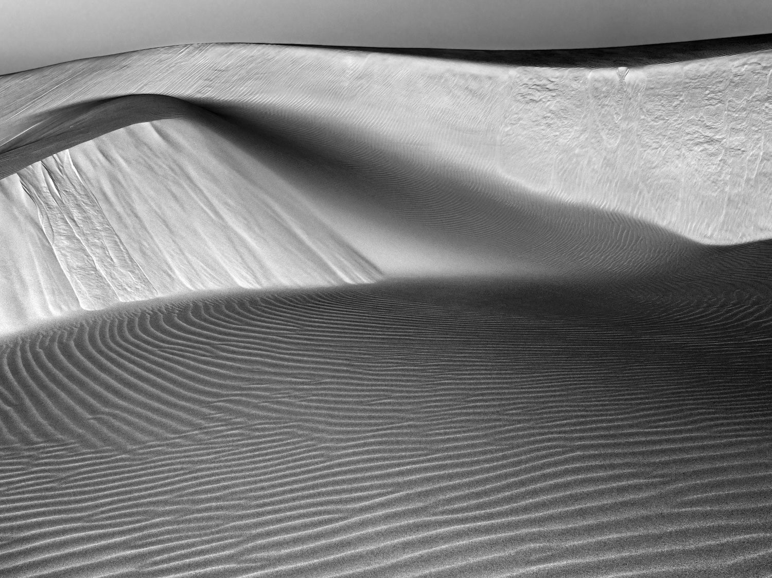 Black and white photo of the Oceano Dunes