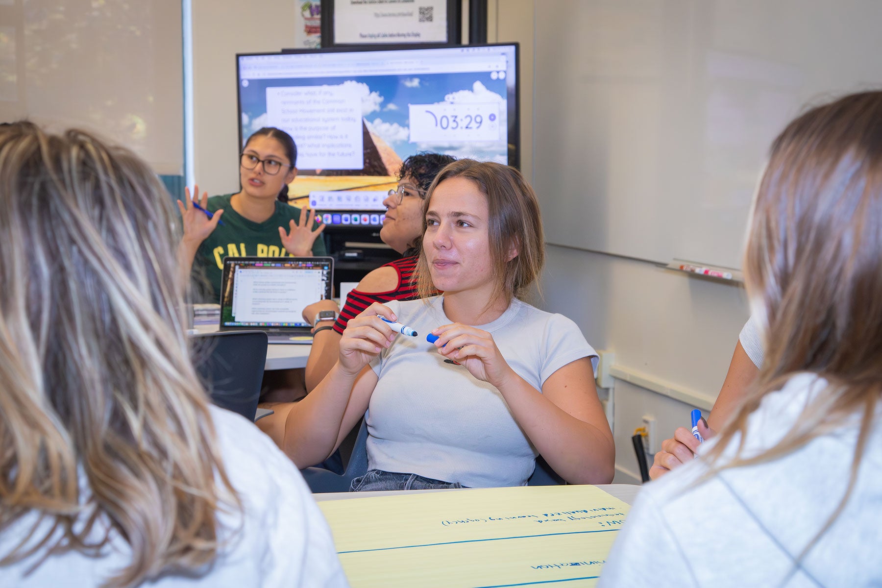 Cal Poly School of Education students discuss core education principles 