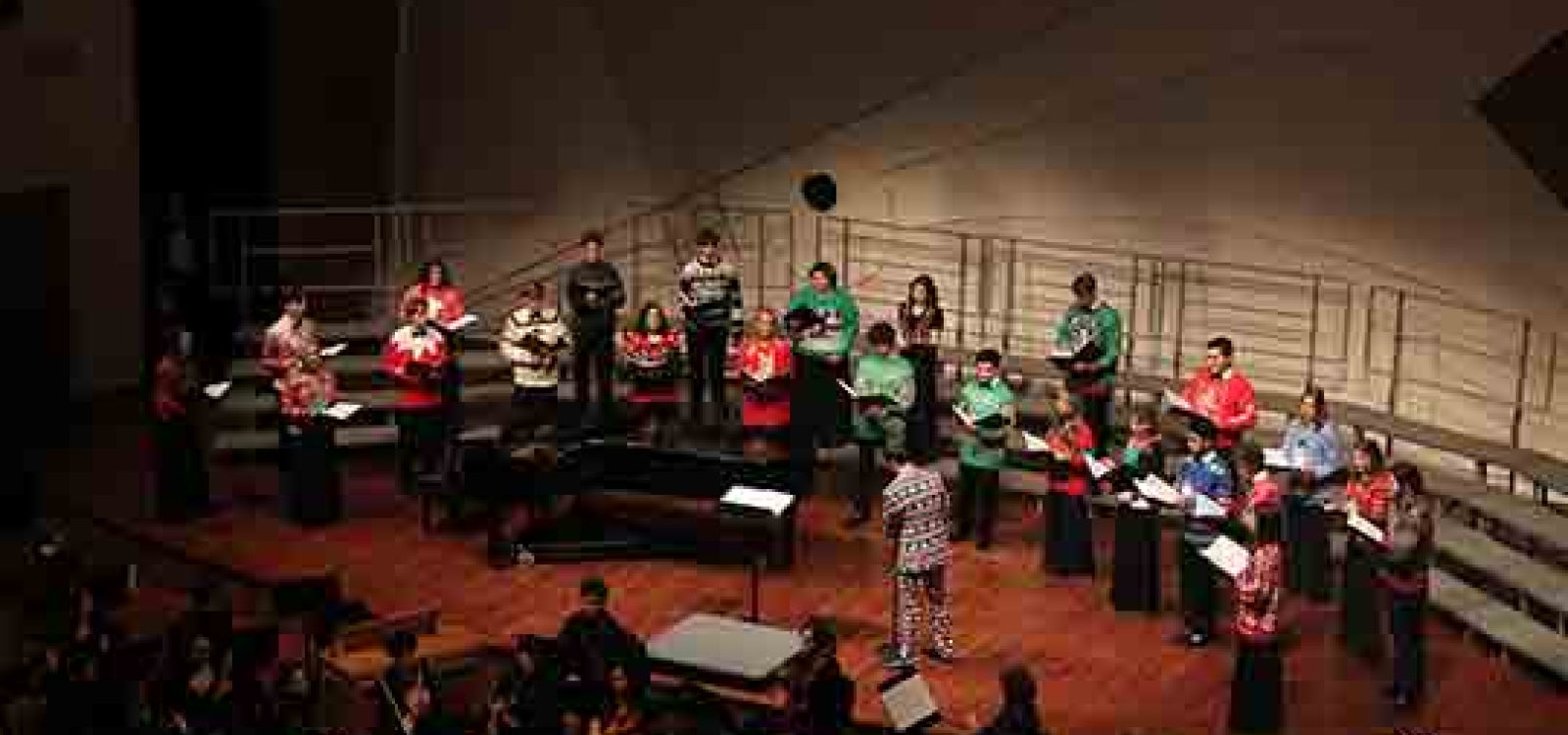 Members of the choir take stage at a past show