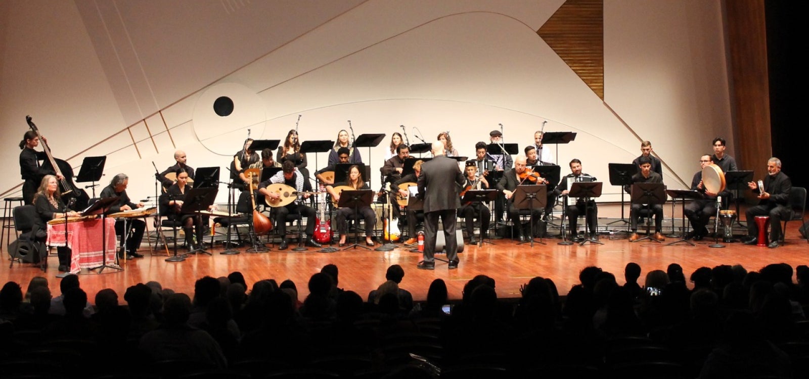 Cal Poly Arab Music Ensemble performs onstage