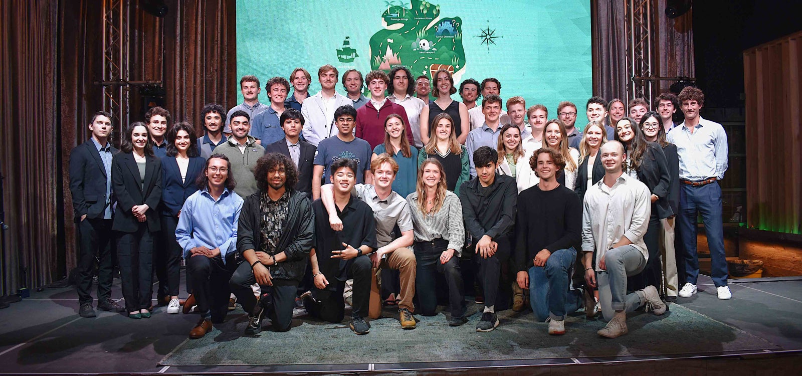 Cal Poly CIE 2024 Innovation Quest participants on stage at Rod and Hammer Rock on 27 April 2024