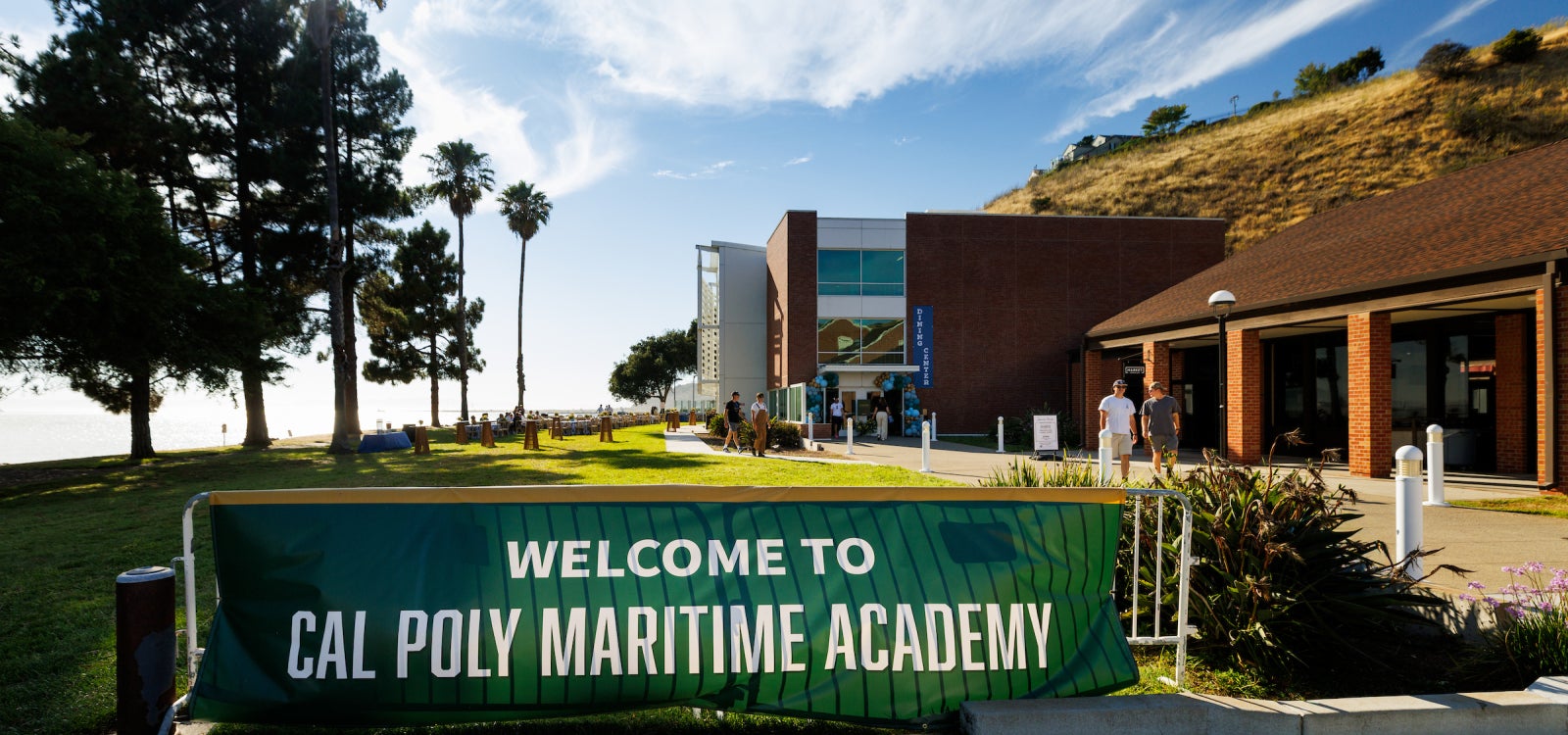 A view off CP Maritime Academuy with a welcome banner 
