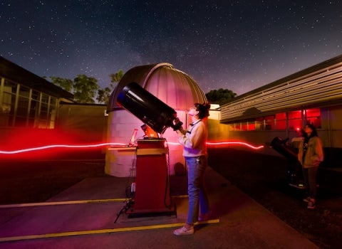 Student in observatory