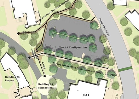 map showing A-1 parking lot project