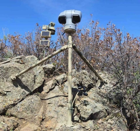 An image of the weather station and camera setup in Colorado as part of the Cal Poly research and community service initiative, Project RattleCam.