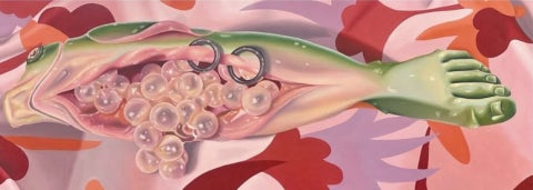 A colorful abstract painting by Maya Benham 