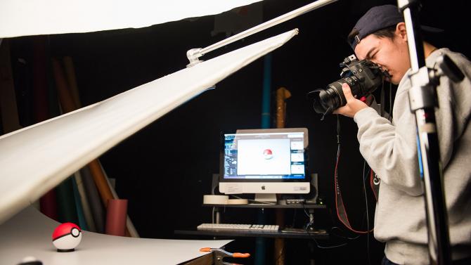 Student photographs a pokeball