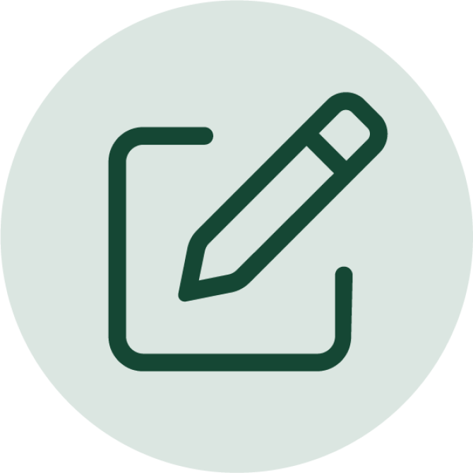 Icon of a pen and a square