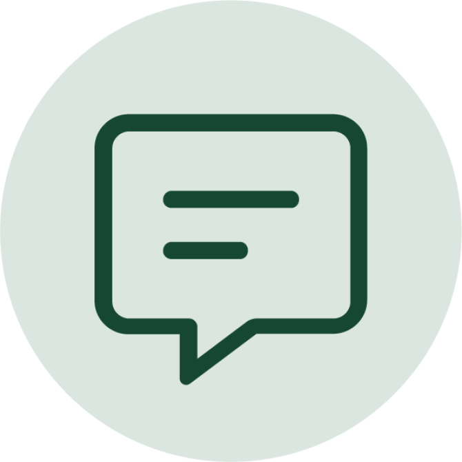 Icon of a message bubble