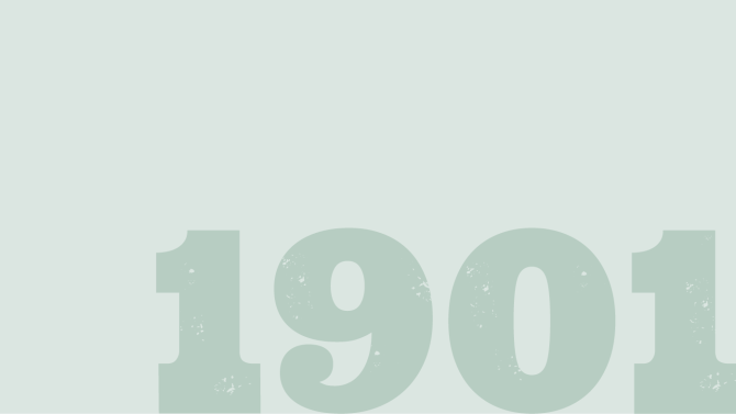 Example of the Shakespeare graphic displaying the number 1901. 