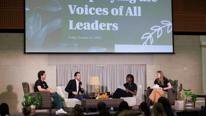 David Hogg speaks with campus student leadership including ASI president