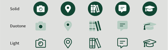 A screenshot example of the fontawesome icons
