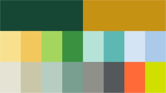 Cal Poly brand color grid