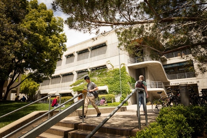 Exterior of Fisher Science building.