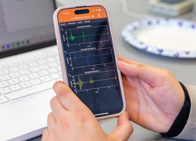 a smartphone combined with a special phone app unlocks the powerful sensors of the phone to conduct esperiments in physics