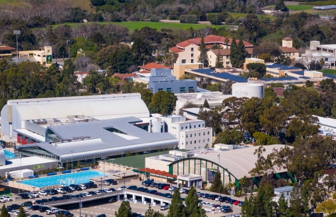 An areal view of a portion of the Cal Poly campus