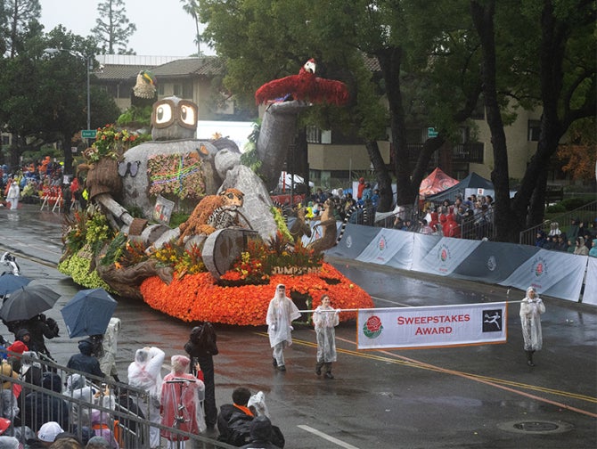 Cal Poly universities Jungle Jumpstarts on the route of the 2026 Rose Parade in Pasadena on New Year's Day