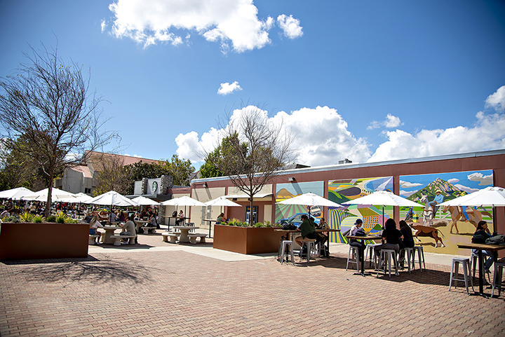 The Via Carta outdoor community space includes a 504-square-foot mural, “Generosity,” that can be seen along Via Carta Road.