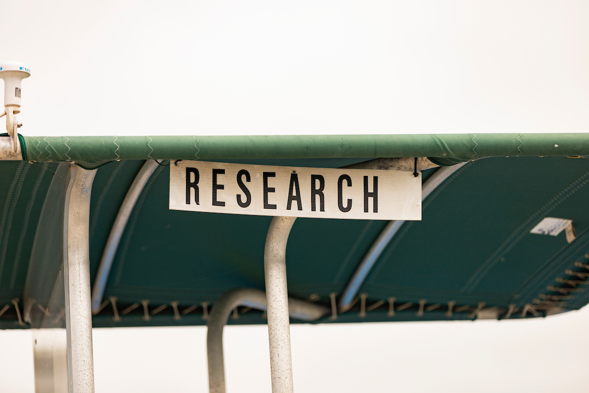 Research sign at Cal Poly Pier