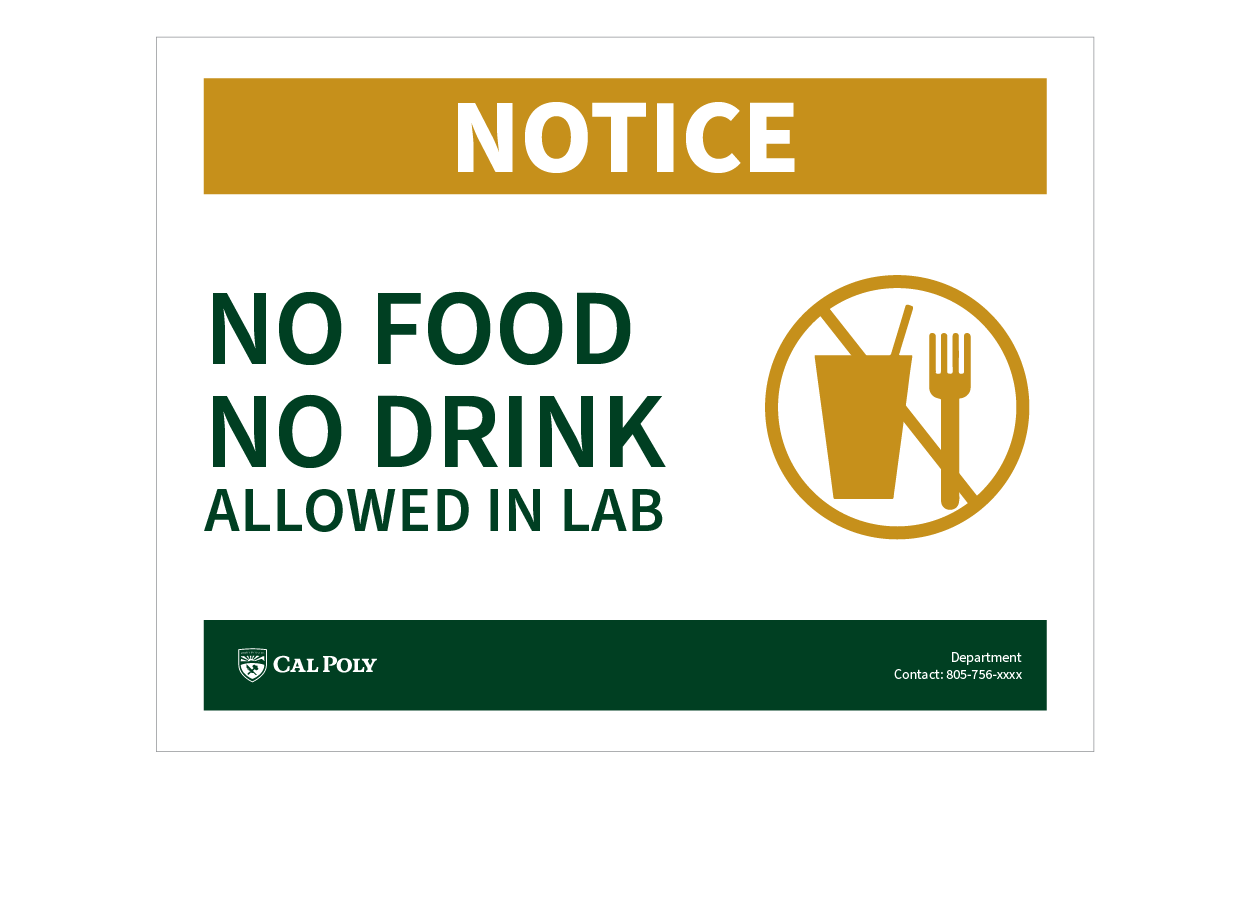 example of no food or drink sign
