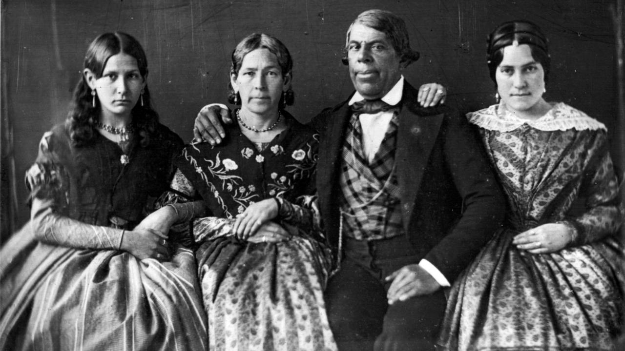 Pio Pico pictured with his niece Feliciana and her daughters