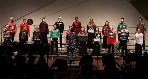 Cal Poly Choir performs on stage