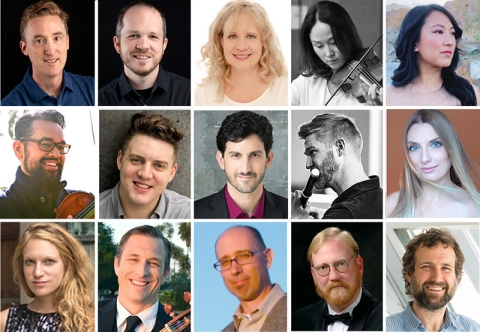 Portrait of 15 performers for Bach Week