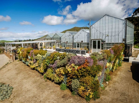 The exterior of the new Cal Poly Plant Conservatory