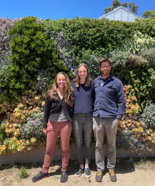 Biological sciences Professors Jenn Yost and Matt Ritter join graduate student Cami Pawlak at Cal Poly’s Plant Conservatory