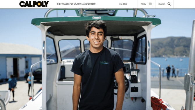 screenshot of the Cal Poly Magazine